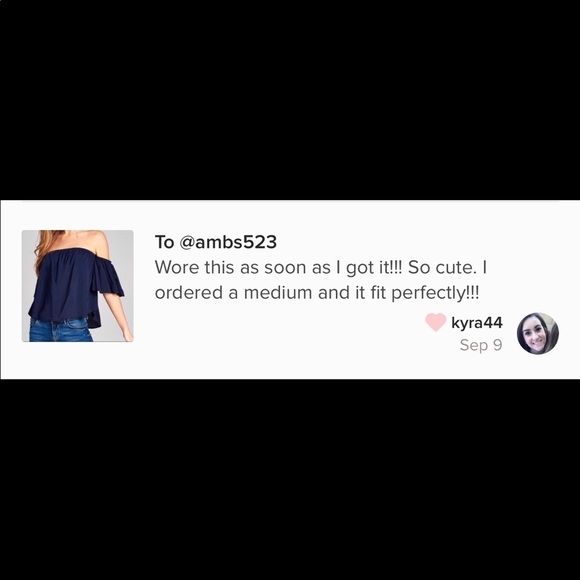 ✨Host Pick✨Off the shoulder NAVY flutter top - Picture 3 of 4